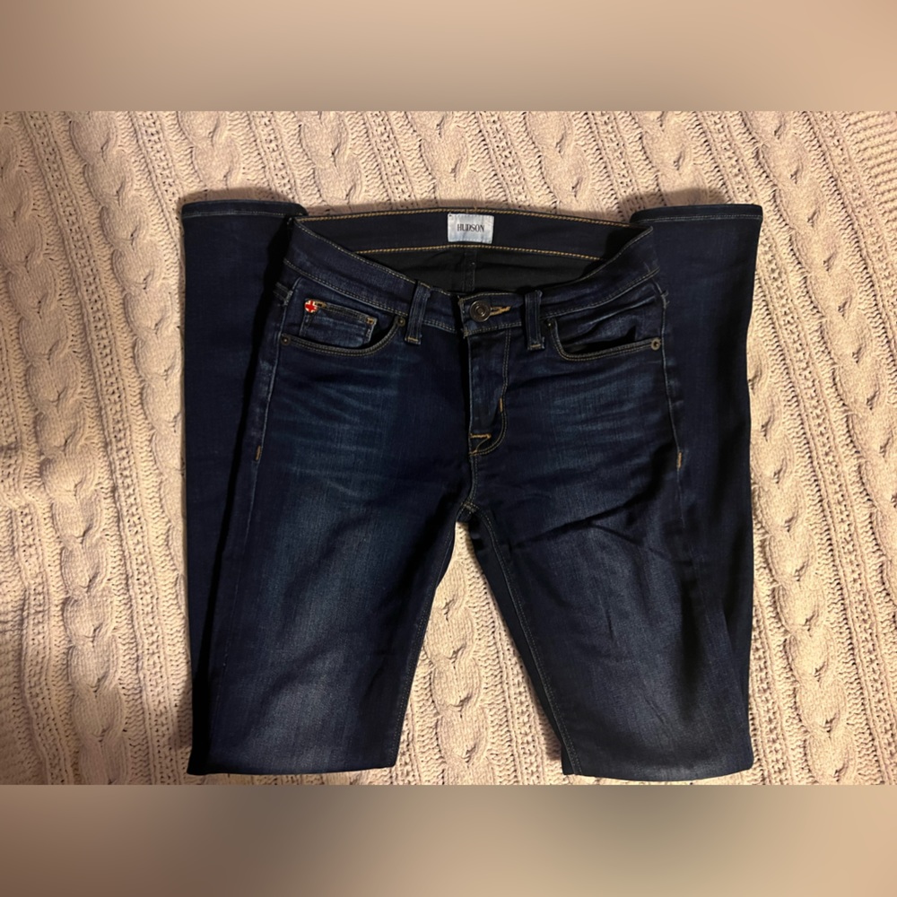 EUC Hudson Skinny Ankle Jeans, dark blue 
Size 24×30